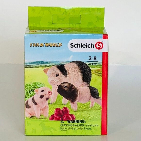 Schleich Pig Mother and Piglets w/Apples Lettuce Farm World Figurine Age 3+ - Picture 7 of 13